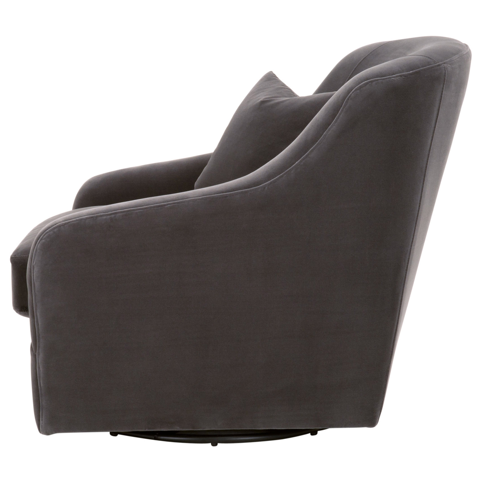 Mona Swivel Club Chair, Dark Dove Velvet - Image 2