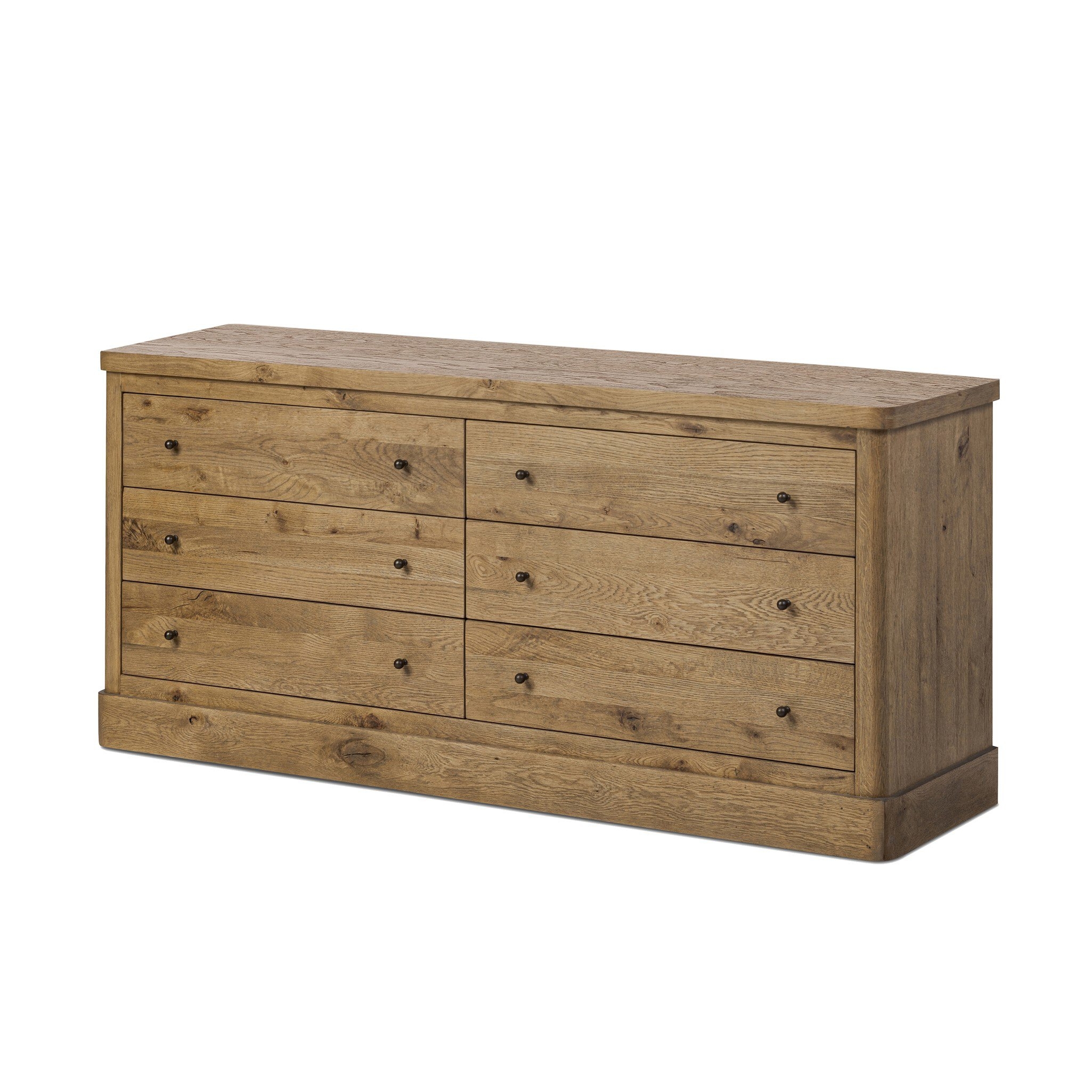Grand 6 Drawer Dresser - Honey  Brown Oak Veneer - Image 1