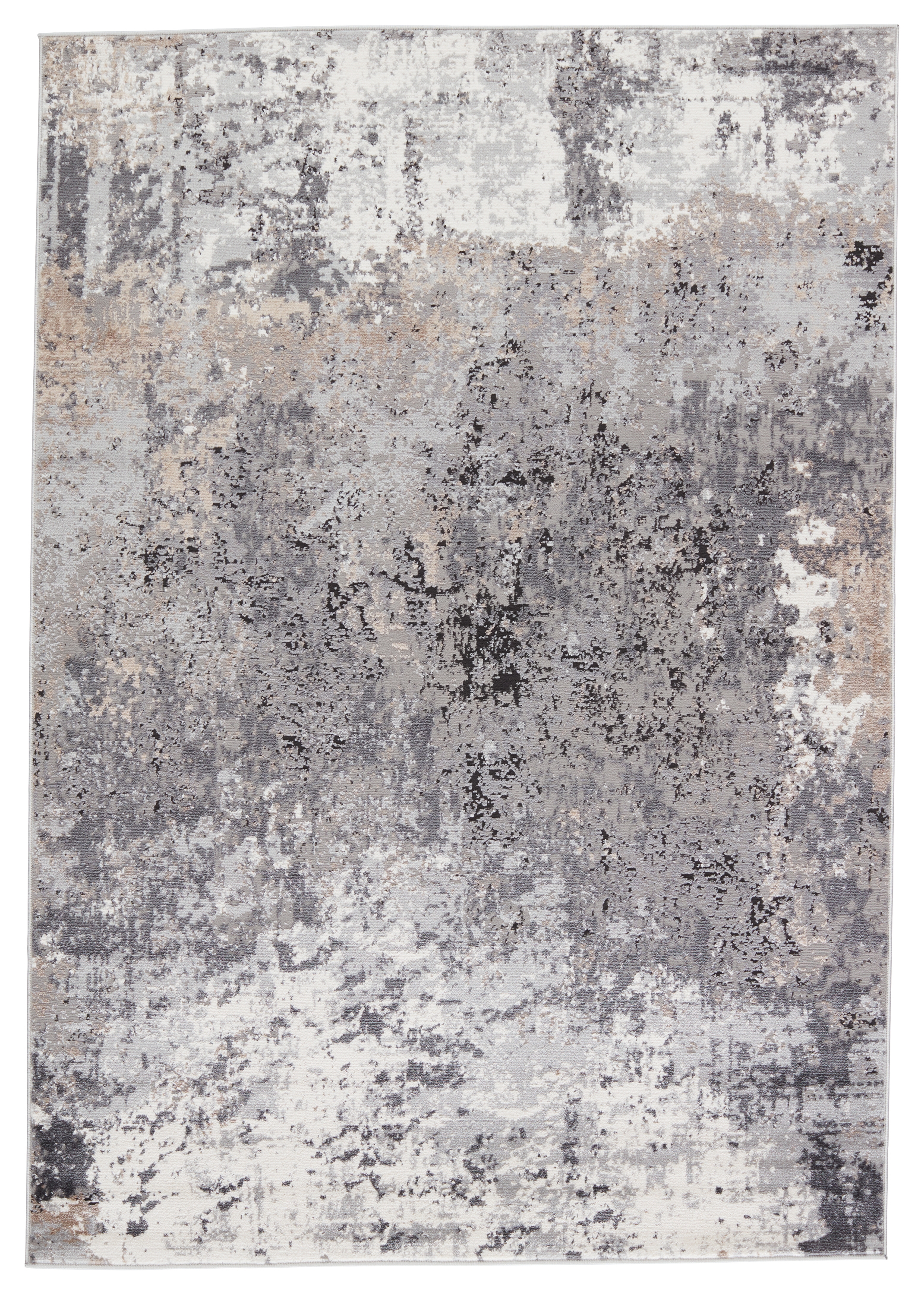 Vibe by Perrin Abstract Gray/ Tan Area Rug (5'X8') - Image 0