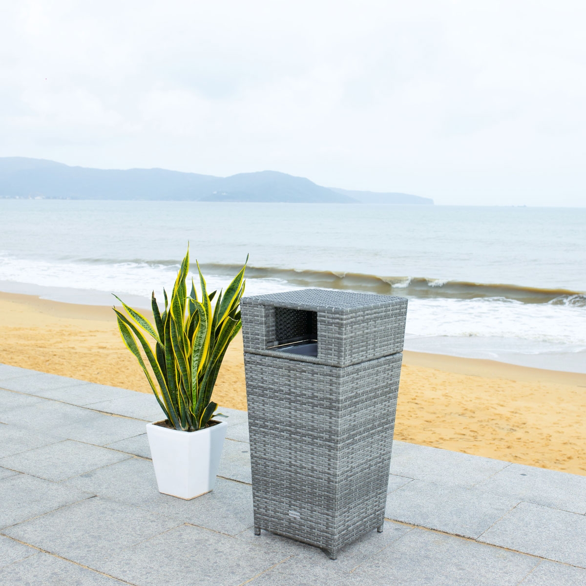 Mazeli Trash Bin - Grey - Safavieh - Image 9