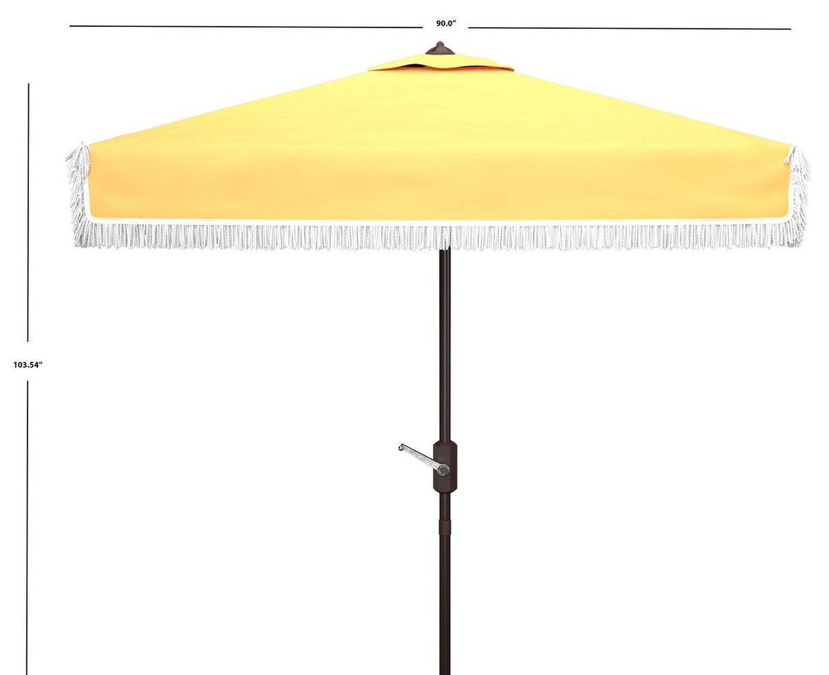 Milan 7.5' Square Umbrella - Yellow - Safavieh - Image 4