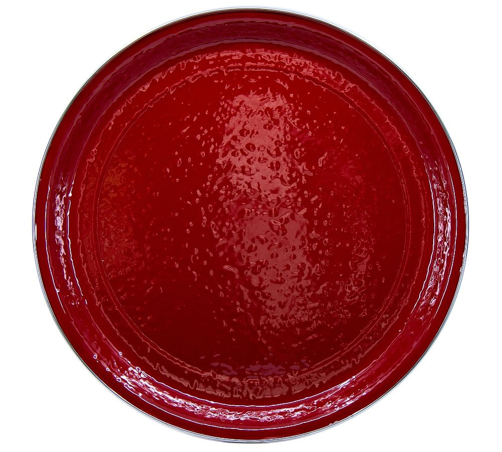 Solid Enamel Serving Tray, Large - Red - Image 0