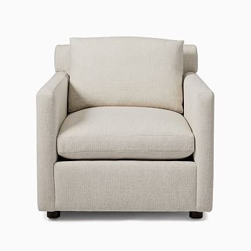 Marin Armchair, Down, Performance Basketweave, Alabaster, Concealed Support - Image 1