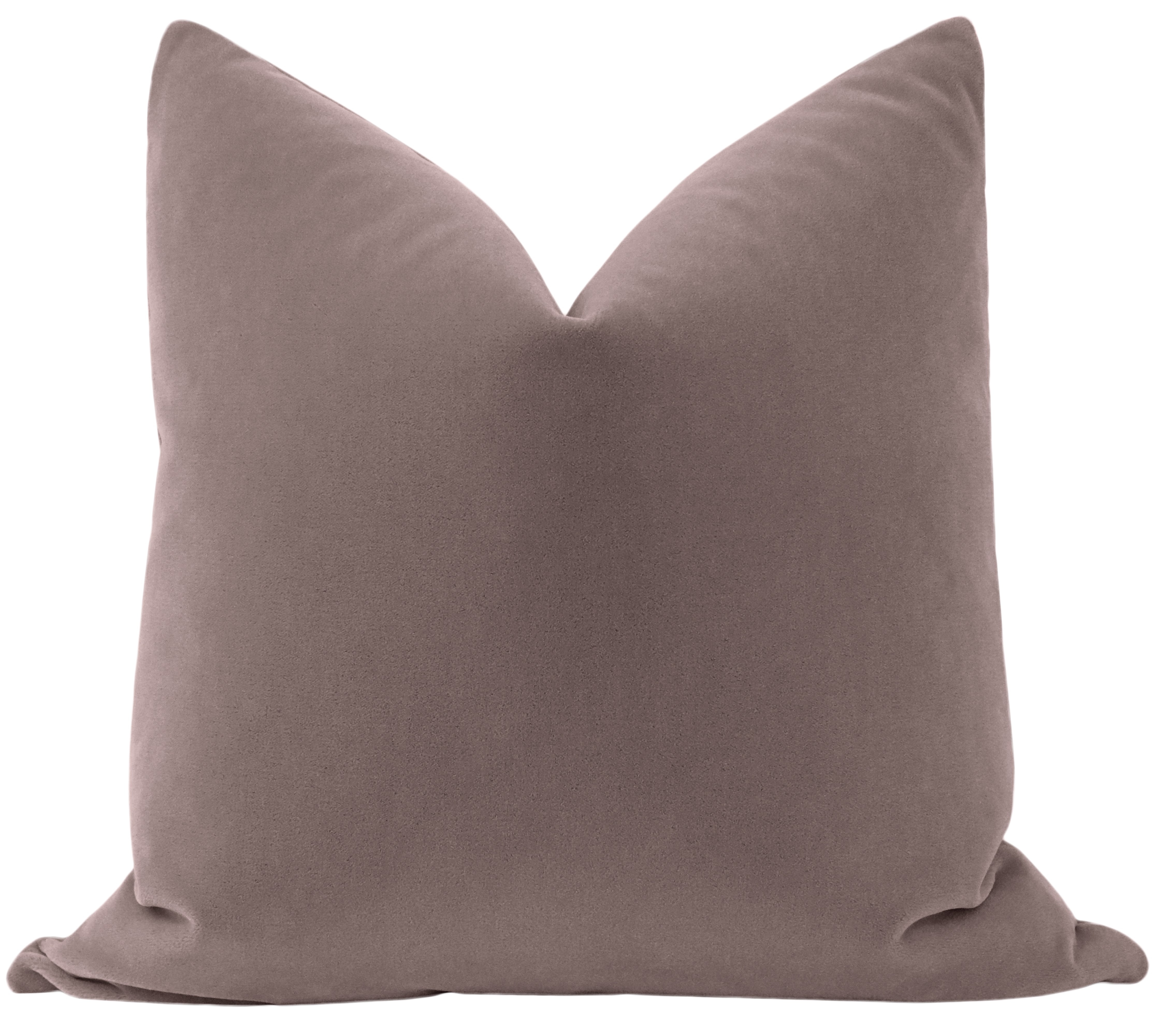 Mohair Velvet Throw Pillow Cover, Smokey Lavender, 18" x 18" - Image 0