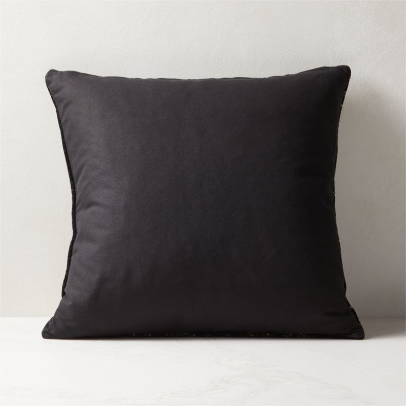 Stella Black Jute Throw Pillow with Down-Alternative Insert 20" - Image 1