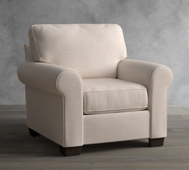 Buchanan Roll Arm Upholstered Armchair, Polyester Wrapped Cushions, Performance Boucle Oatmeal - Image 2