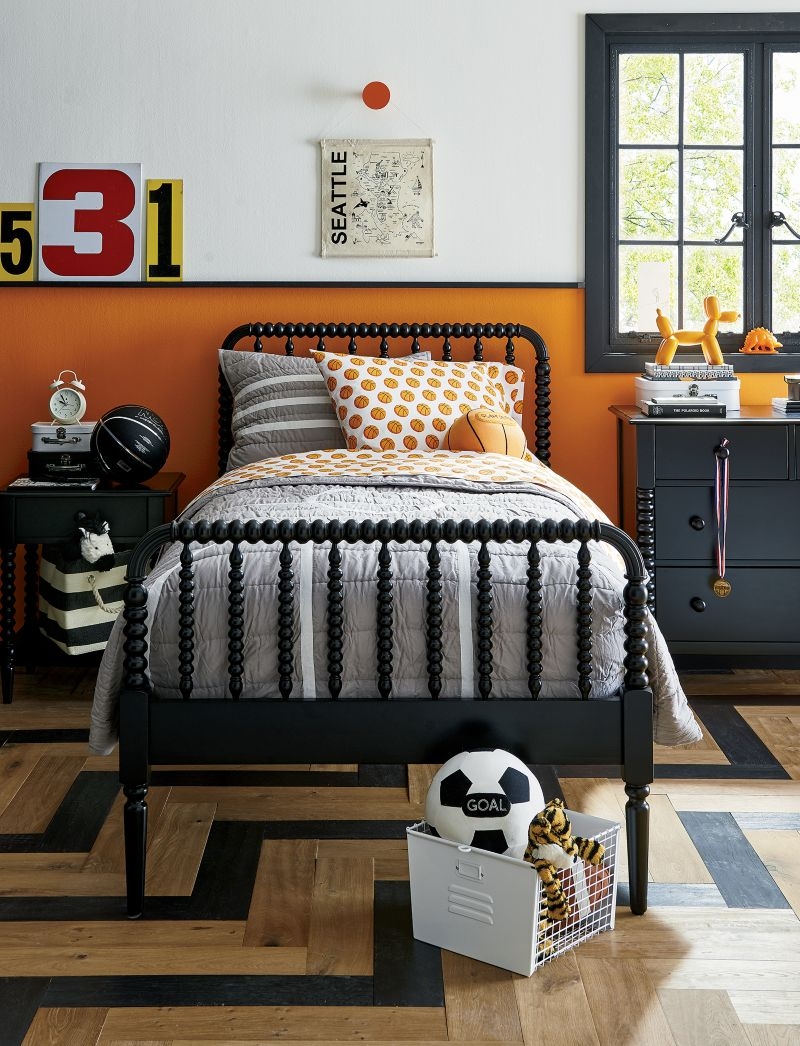 Jenny Lind Black Wood Spindle Kids Queen Bed - Image 2