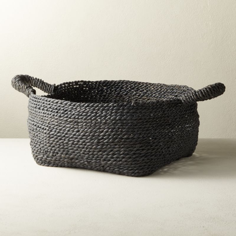 Alma Grey Basket with Handles - Image 2