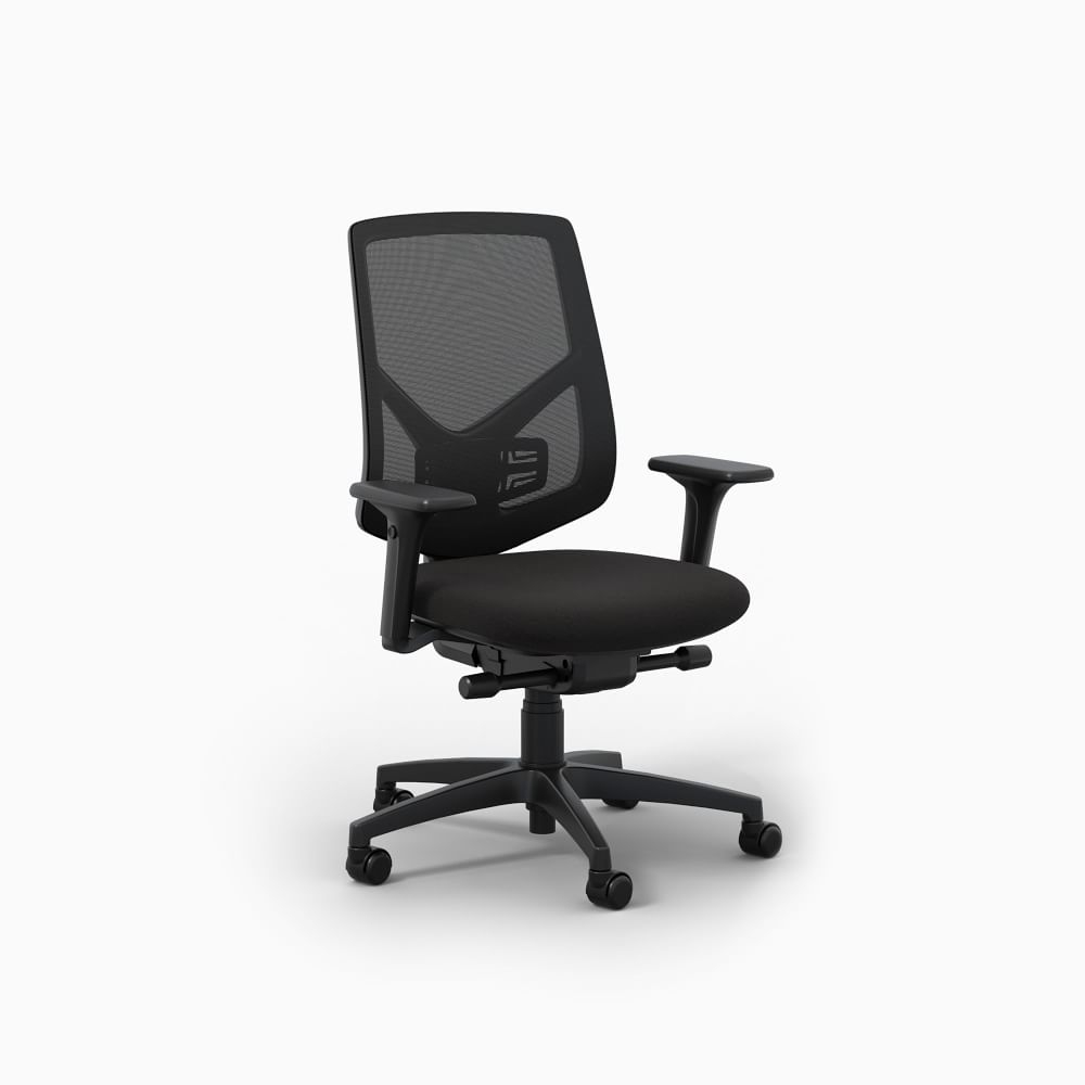 Desk Chair QC3, BU Black, fab 1 Tuxedo - Image 0