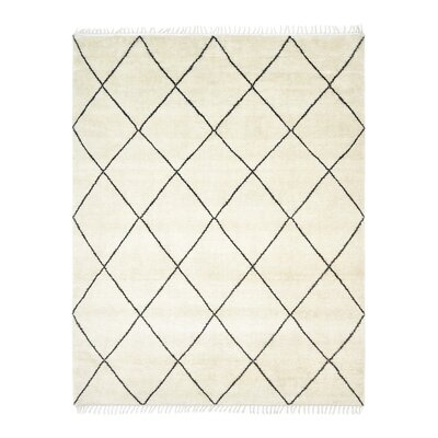 Wallis Geometric Hand-Knotted Parchment Area Rug - Image 0