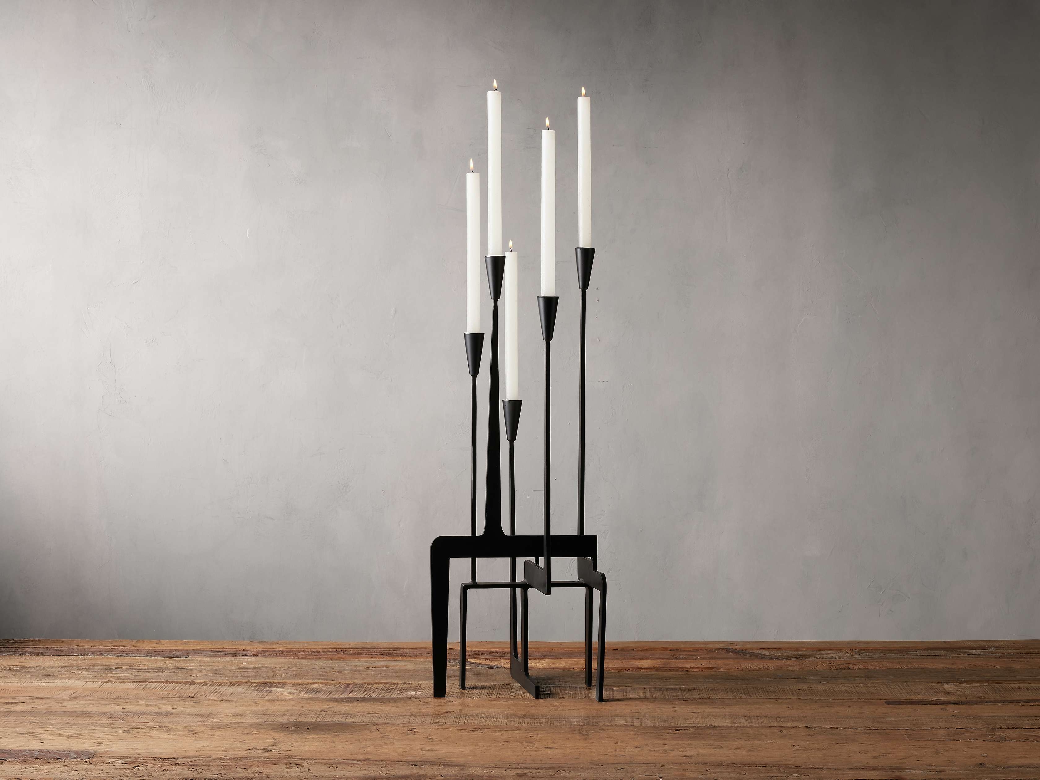 Javari Candleholder in Aluminum 5 Light Black - Image 0
