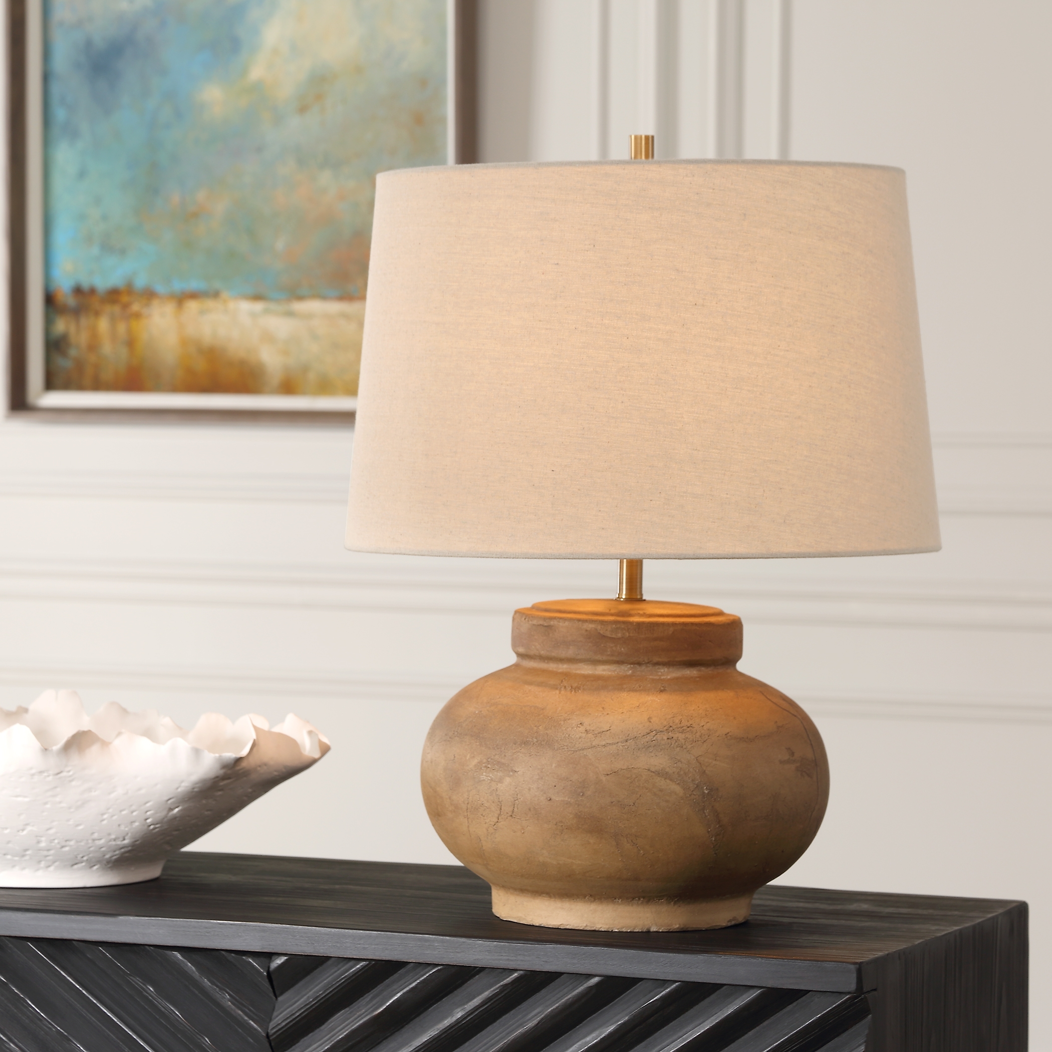 Urbino Aged Terracotta Table Lamp - Image 1