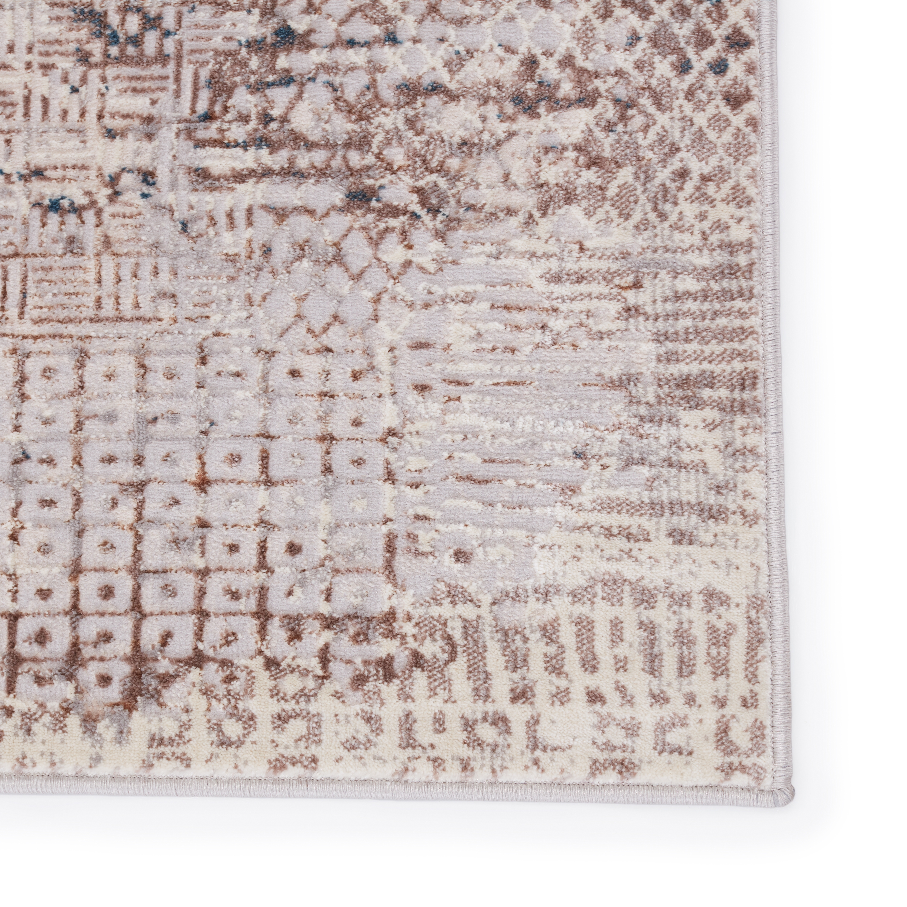 Vibe by Tolsten Abstract Ivory/ Blue Runner Rug (3'X8') - Image 3