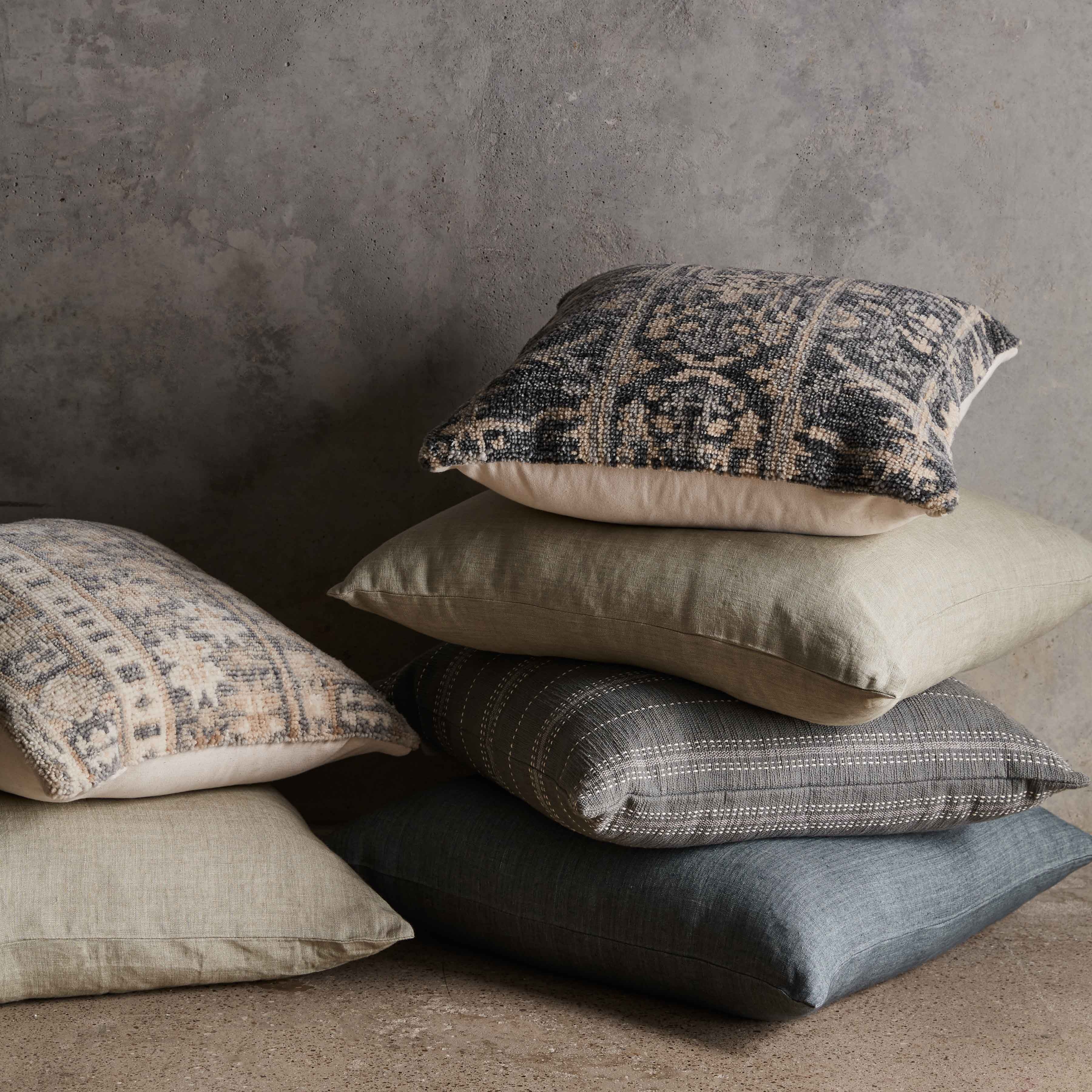 The Citizenry Akira Hand-Knotted Pillow | 20" x 20" | Light Blue - Image 6
