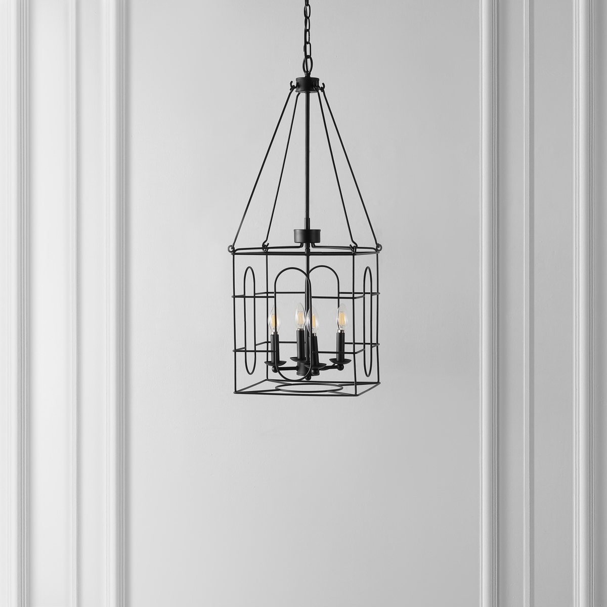 Flatbush 4Lt 13.5" Chandelier - Black - Safavieh - Image 1