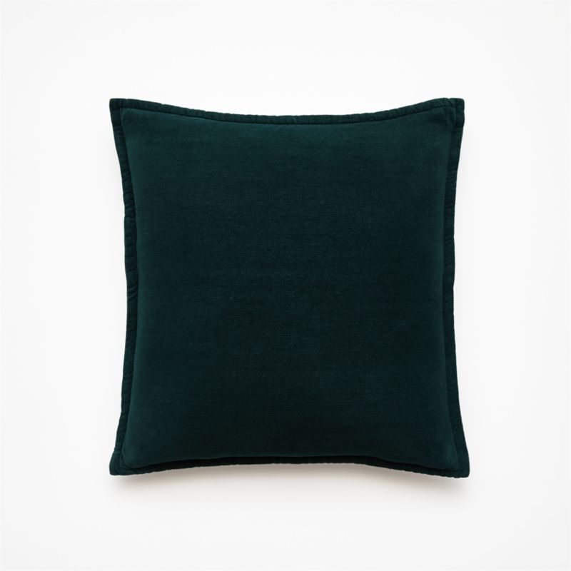 Ava Pillow, Feather-Down Insert, Dark Teal, 20" x 20" - Image 1