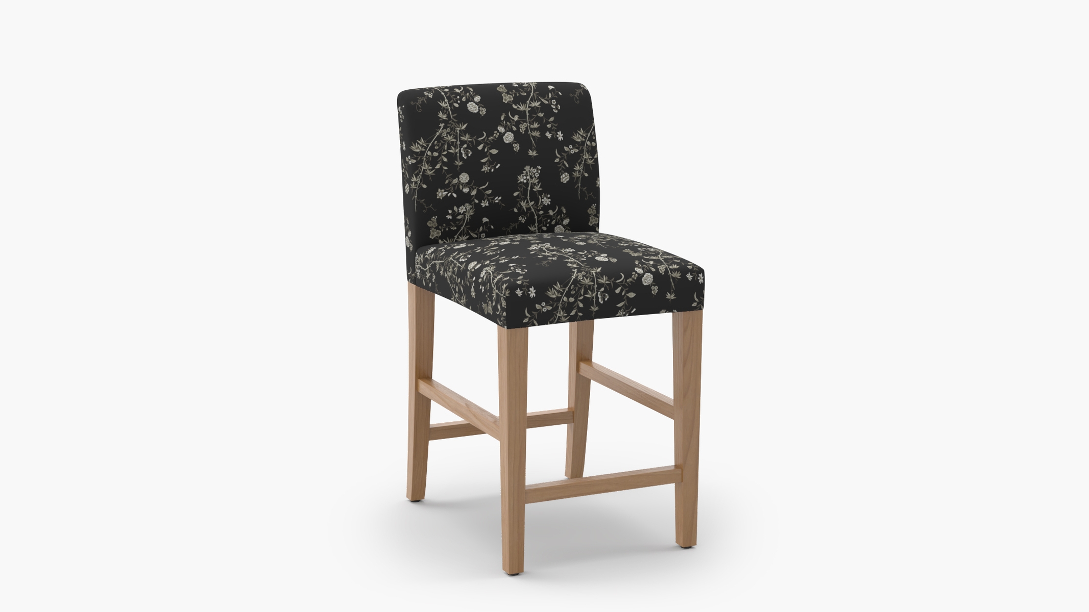 Signature Dining Counter Stool, Black Bamboo Garden, Natural Square Tapered Leg - Image 1