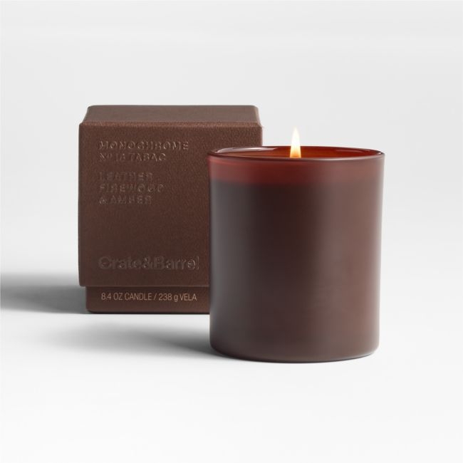 Monochrome No. 16 Tabac 1-Wick Scented Candle - Leather, Firewood and Amber - Image 0