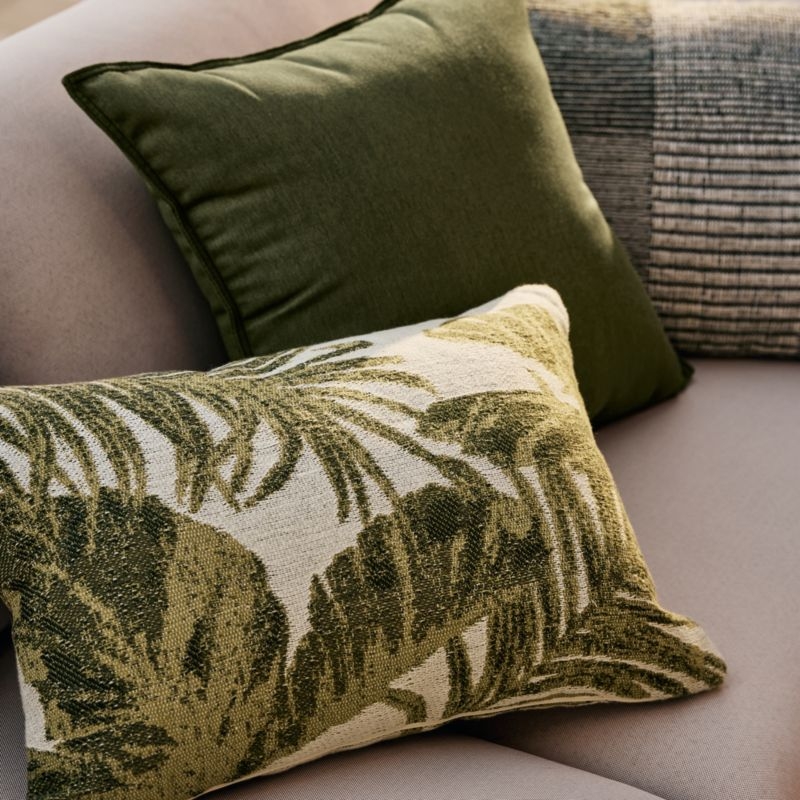Sunbrella ® Canvas 20"x20" Fern Green Outdoor Throw Pillow - Image 3