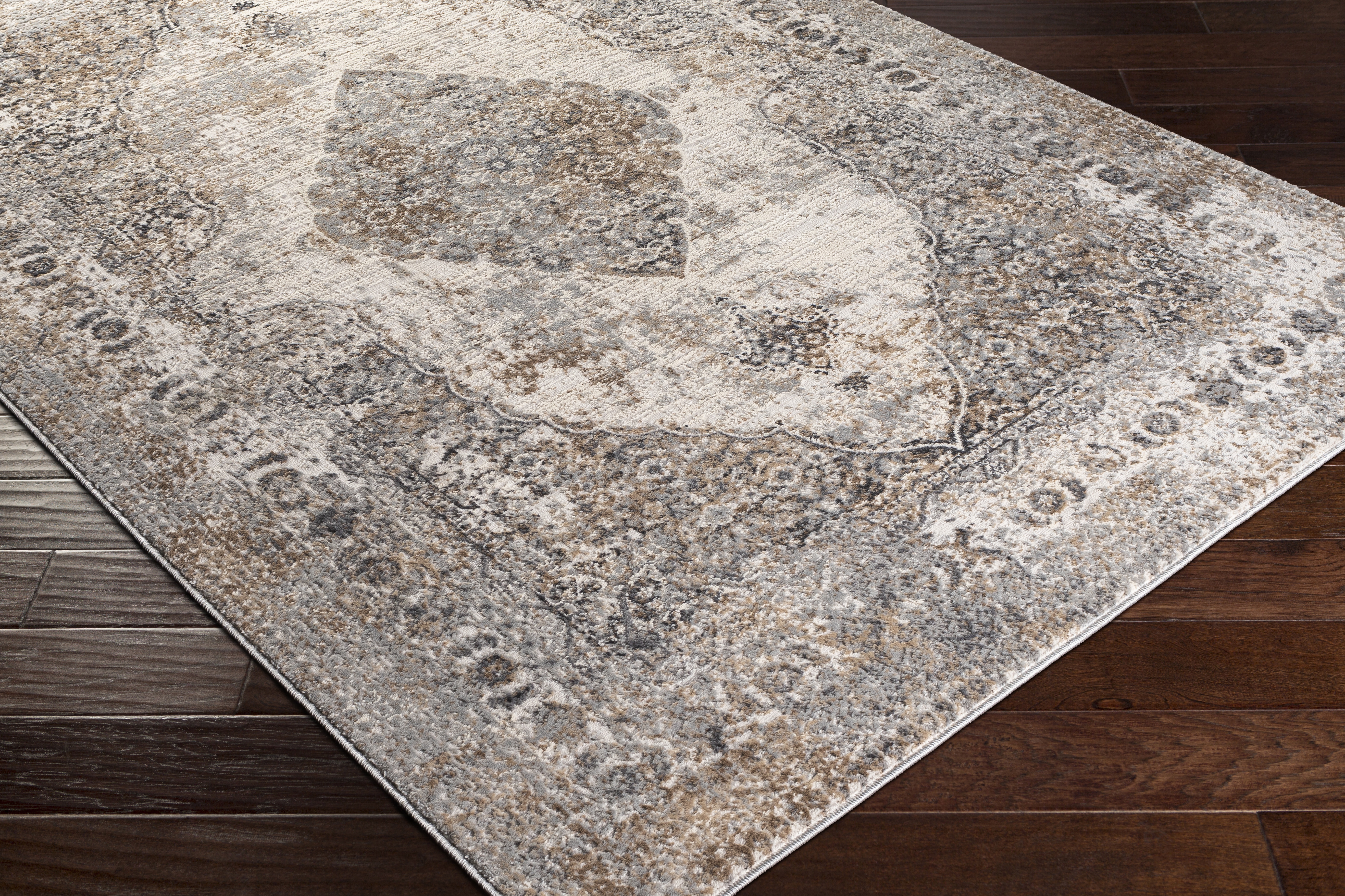 Mood Beige Indoor 5'3" x 7' Machine Woven Rug - Image 6