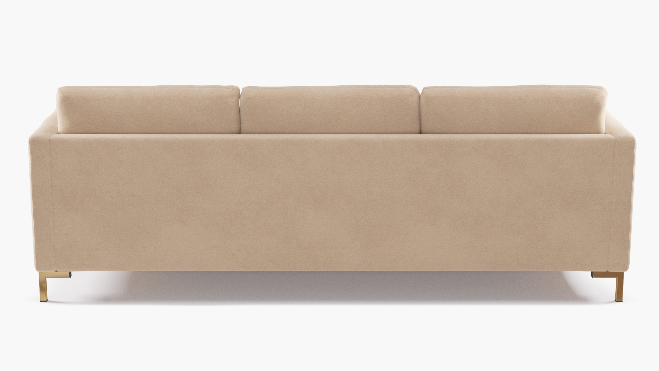 Modern Sofa, Pearl Velvet, Brass - Image 3