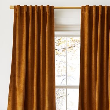 Textured Upholstery Velvet Curtain, Golden Oak, 48"x84" - Image 3