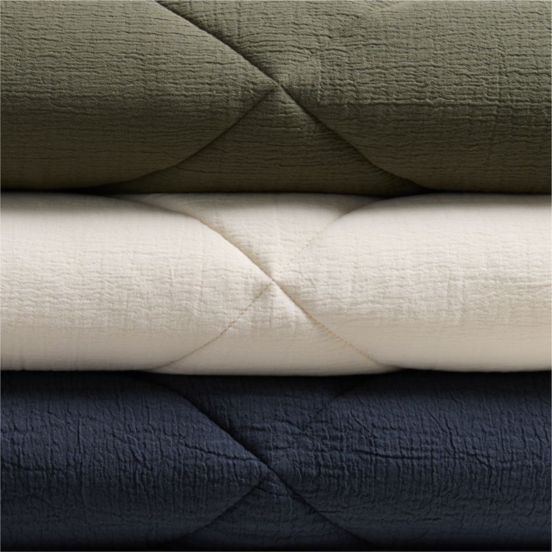 Aire Cotton Crinkle Matelasse Calm Beige Twin/Twin XL Comforter - Image 4