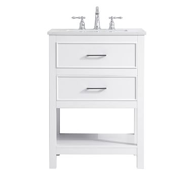 Clemens Single Sink Vanity Cabinet, White, 24" - Image 0