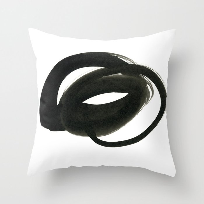 Black Ink Marks 2 Couch Throw Pillow by Iris Lehnhardt - Cover (16" x 16") with pillow insert - Indoor Pillow - Image 0