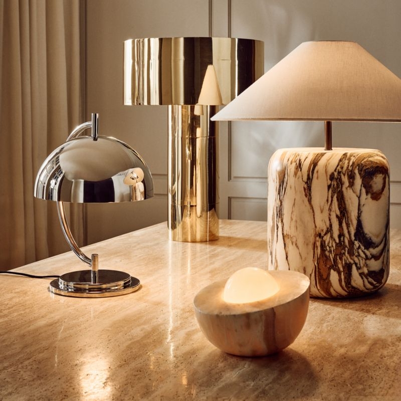 Melani Polished Nickel Dome Table Lamp - Image 5