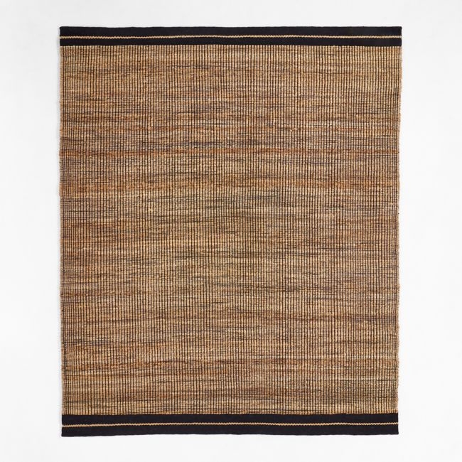 Santa Cruz Jute/Wool Blend Handwoven Black Border Area Rug 10'x14' - Image 0