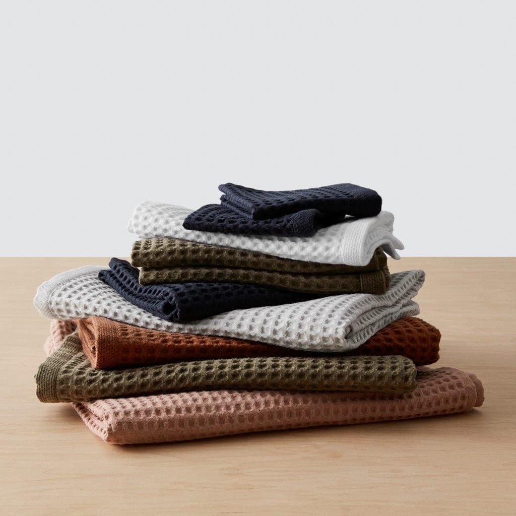The Citizenry Mara Organic Waffle Bath Sheet Set Set of 6 | Mist - Image 10