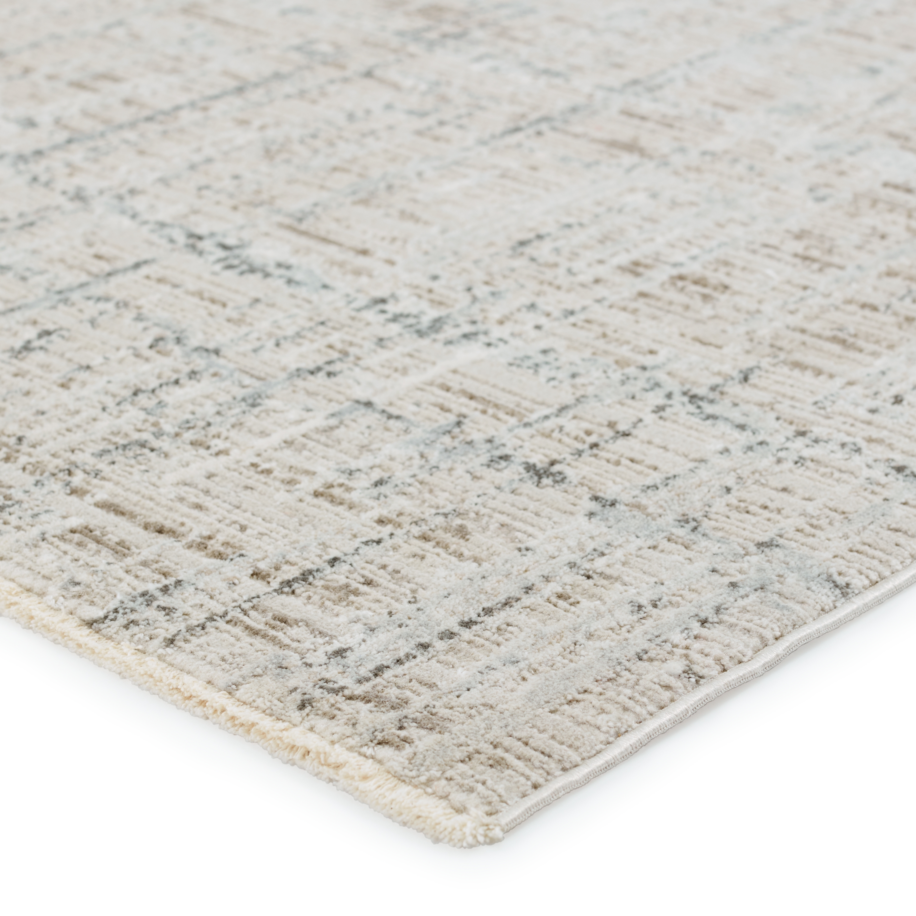 Vibe by Sovis Abstract Light Gray/ Ivory Runner Rug (3'X8') - Image 1