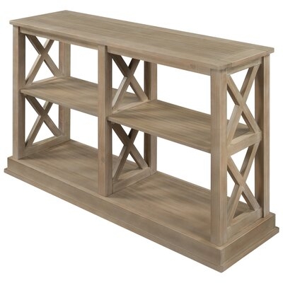 3-tier Open Storage Spaces And x" Legs Console Table" - Image 0