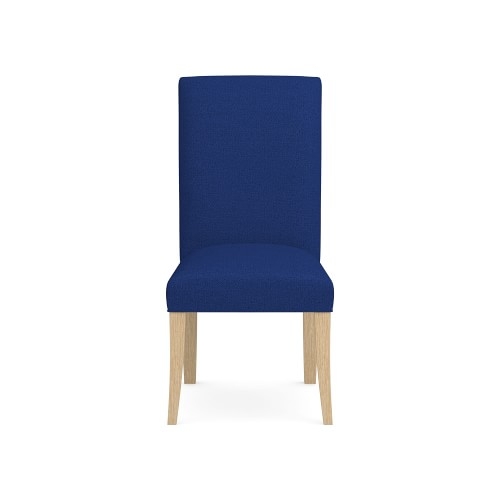 Belvedere Side Chair, Standard, Perennials Performance Basketweave, Denim, Natural Leg - Image 0