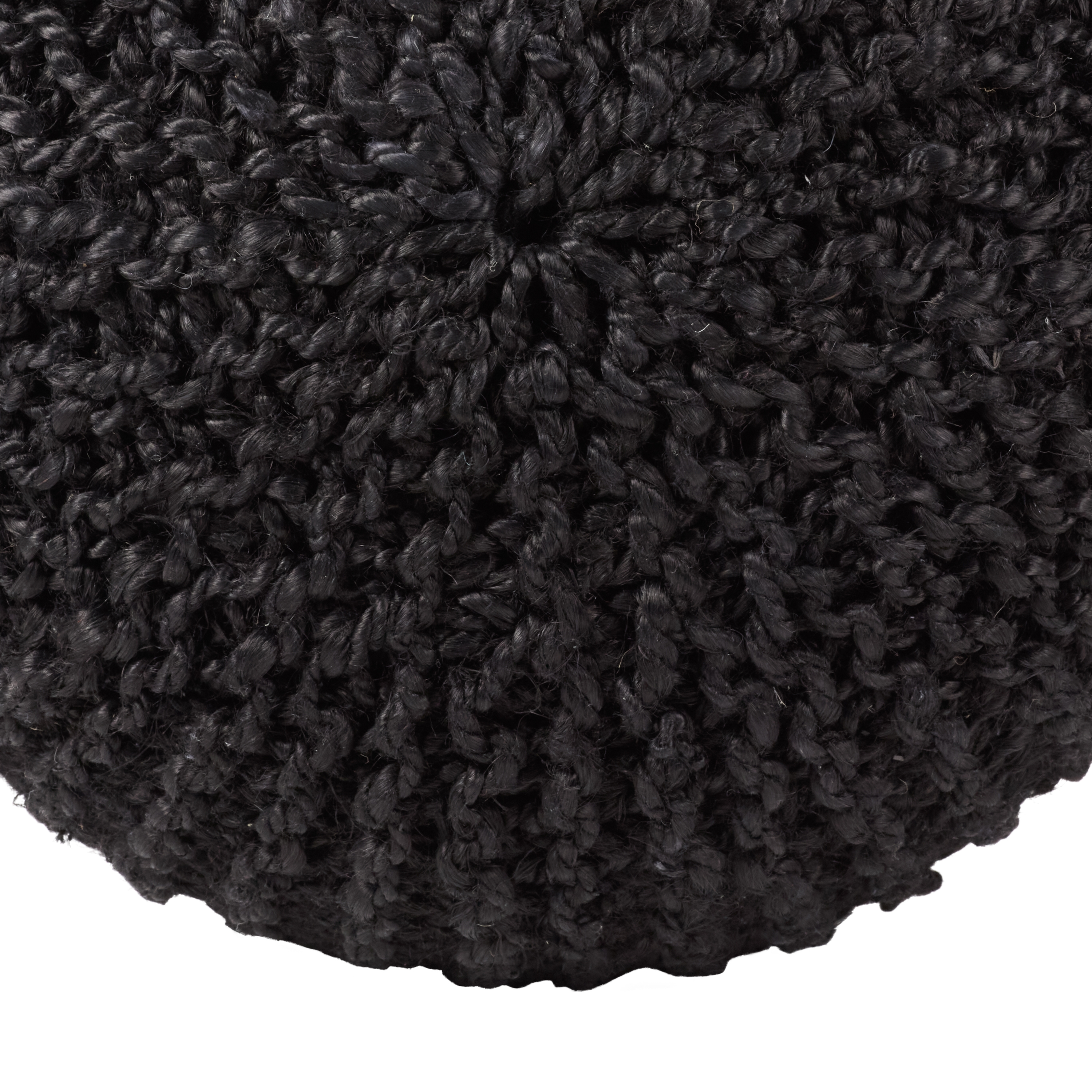 Vibe by Azene Handmade Solid Black Cylinder Pouf - Image 1