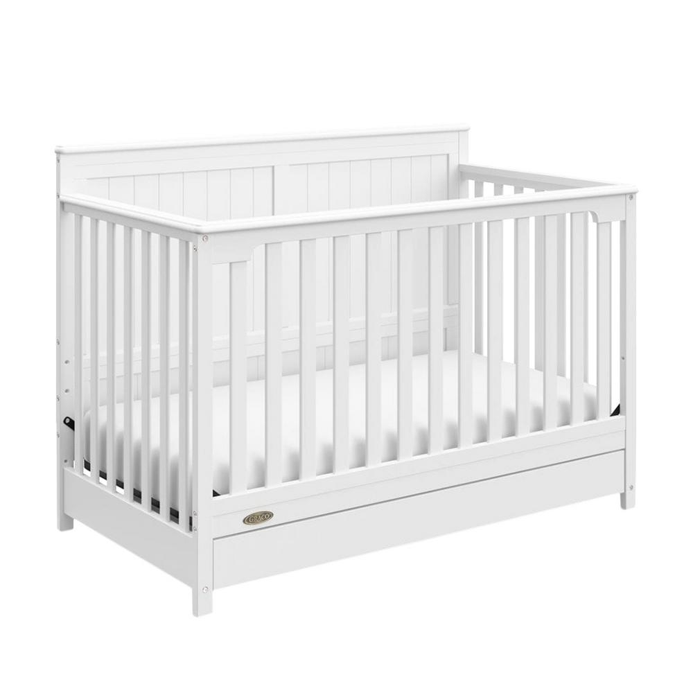 Graco Hadley White 4-in-1 Convertible Crib with Drawer - Image 0