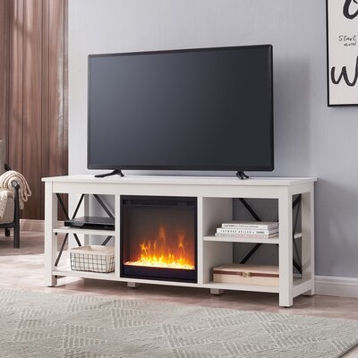 Bacall TV Stand for TVs up to 65" with Electric Fireplace Included - Image 0