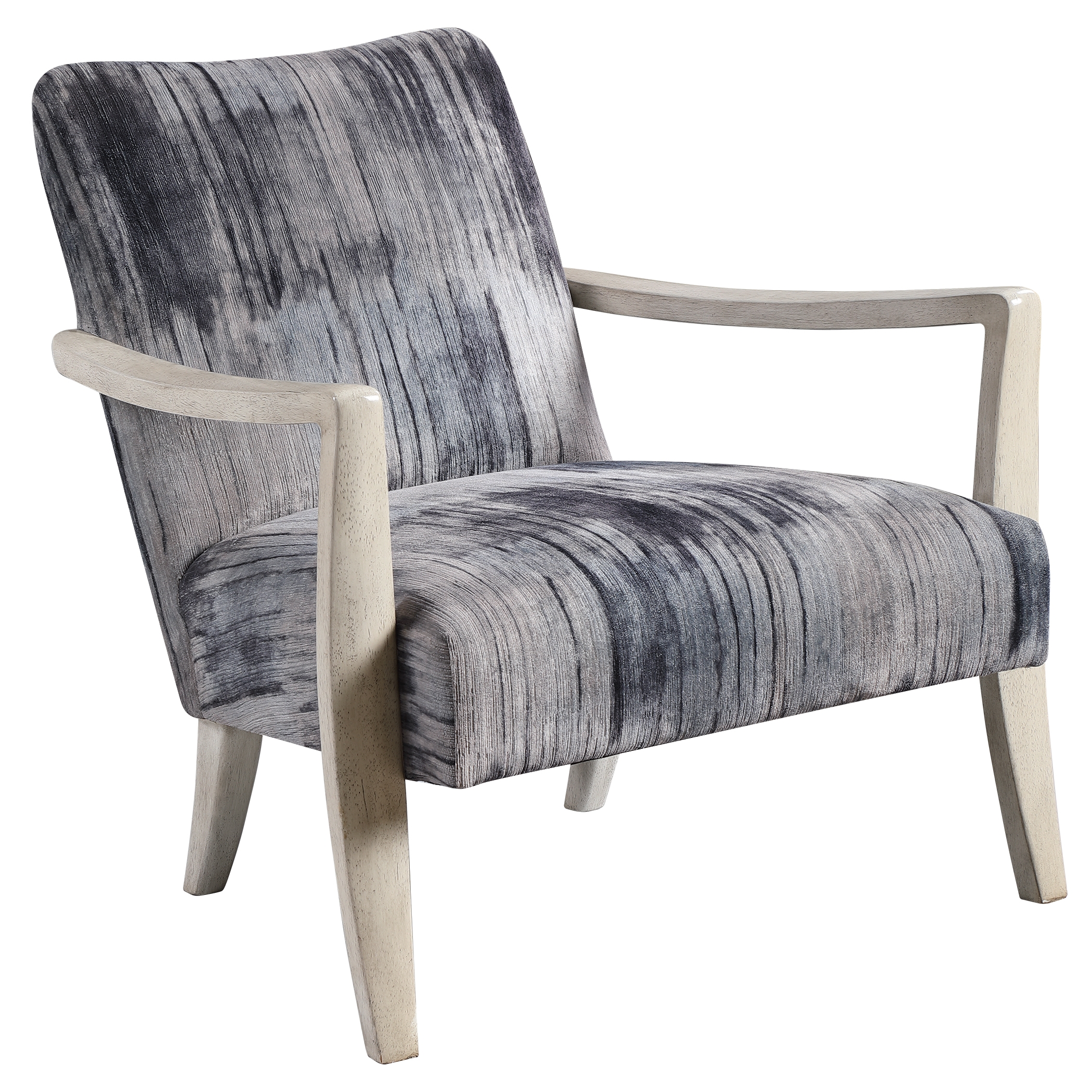 Watercolor Gray Chenille Accent Chair - Image 3