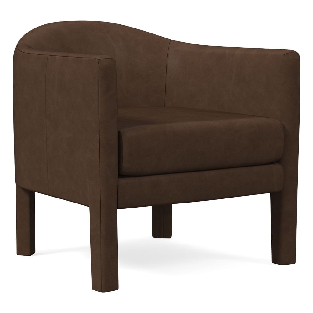 Isabella Fully Upholstered Chair, Vegan Leather, Molasses - Image 0
