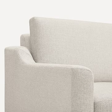 Nomad Block Fabric King Sofa with Double Chaise, Olefin, Crushed Gravel, Ebony Wood - Image 3
