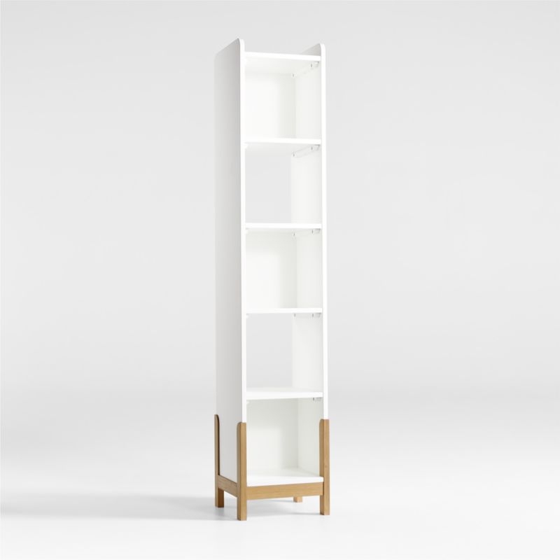 Rue White Wood 5-Shelf Narrow Bookcase - Image 1