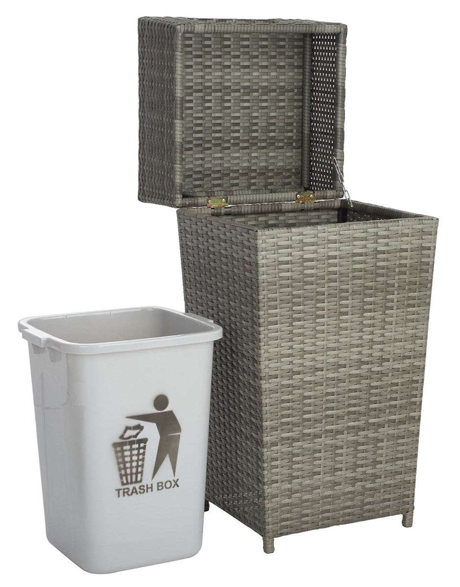 Mazeli Trash Bin - Grey - Safavieh - Image 5