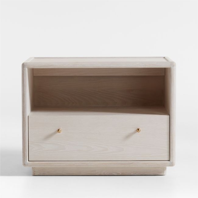 Lafayette 32" Whitewashed Wood Charging Nightstand - Image 0