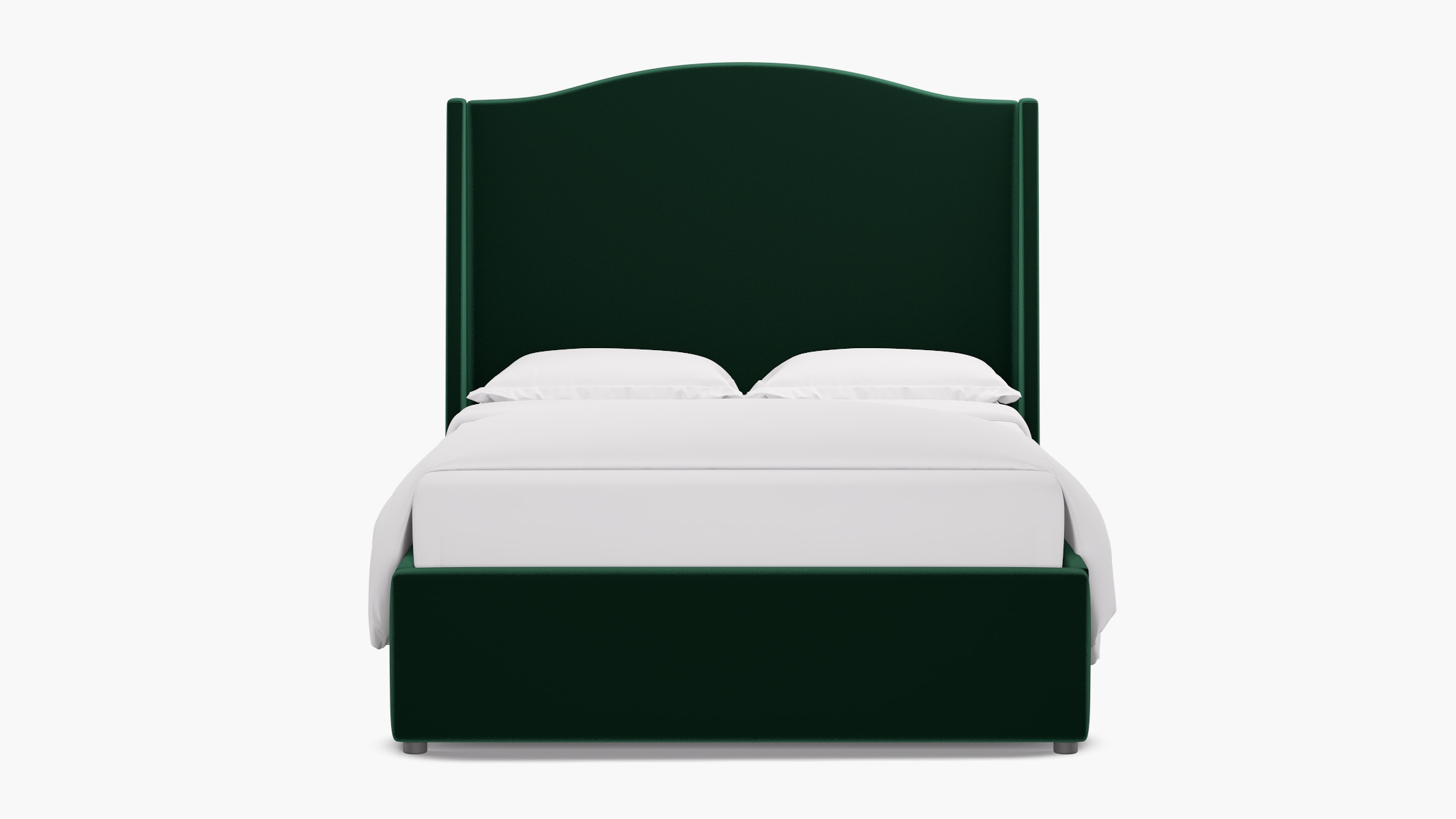 Curved Wingback Bed, Spruce Performance Plush Velvet, Full - Image 0