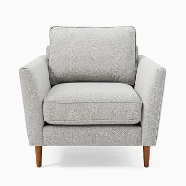 Alina Chair, Poly, Chenille Tweed, Storm Gray, Pecan - Image 2