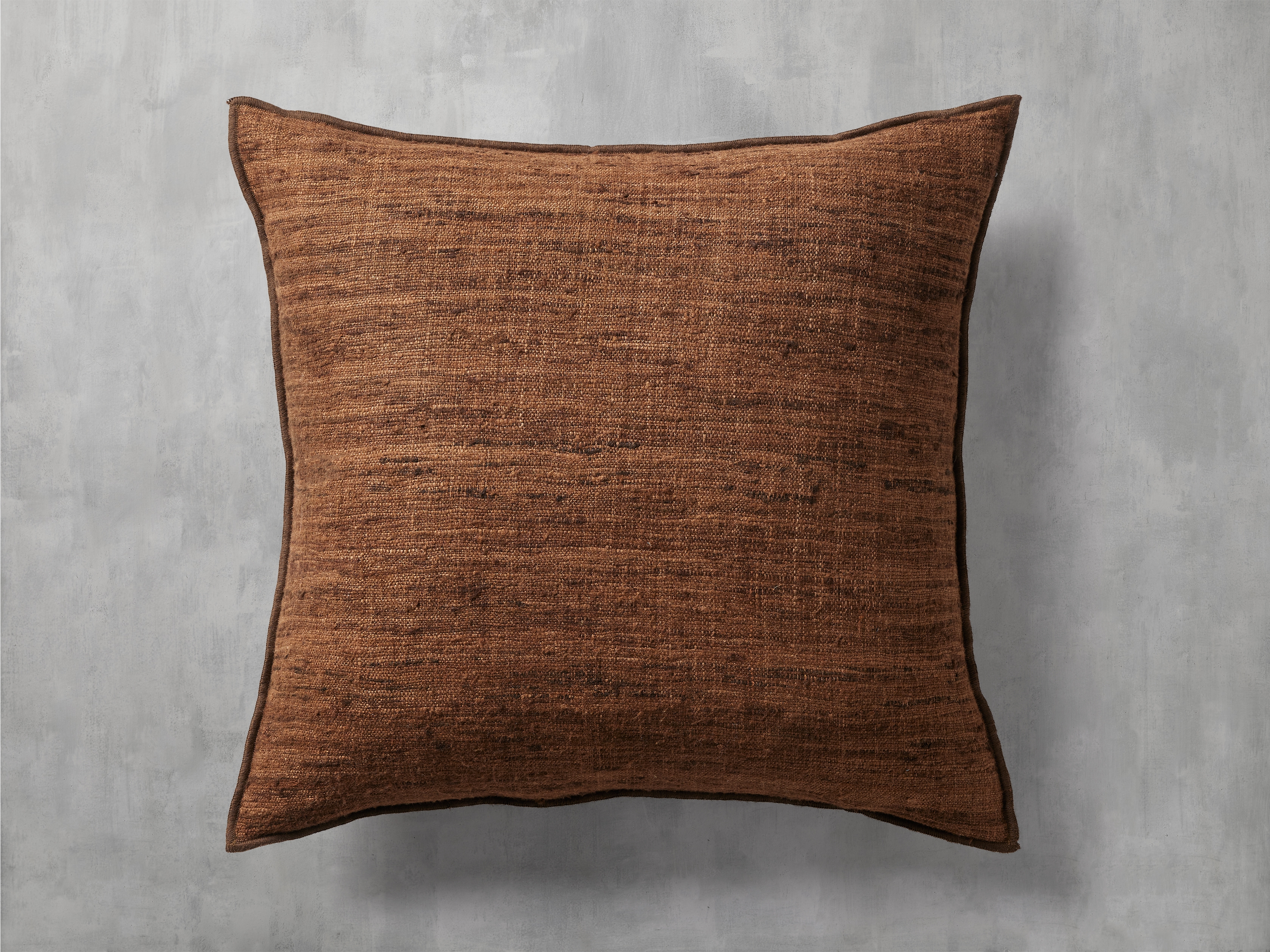 Raw Silk 22" X Pillow Cover in Brown  Umber  - Image 0