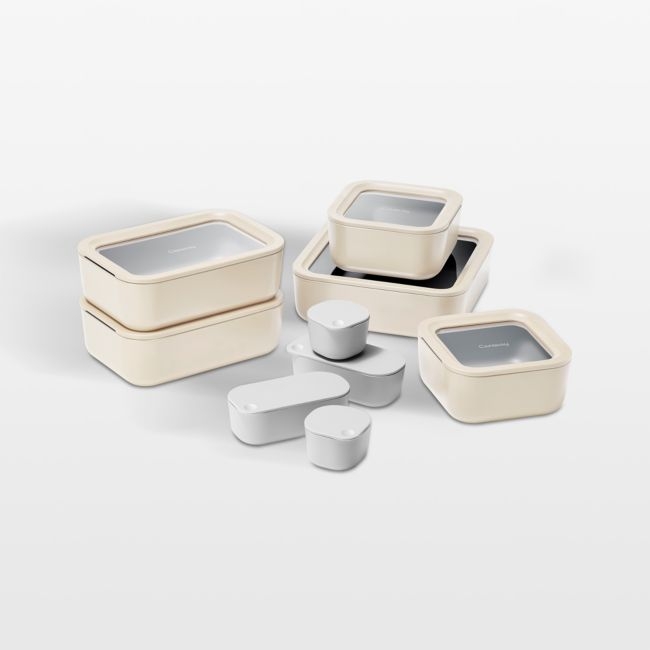 Caraway Cream 17-piece Glass Food Storage Set - Image 0