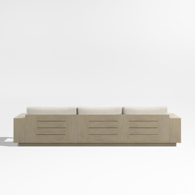 Mallorca Wood 2-Piece Right-Arm Chaise Outdoor Sectional Sofa with Ivory Cushions - Image 4