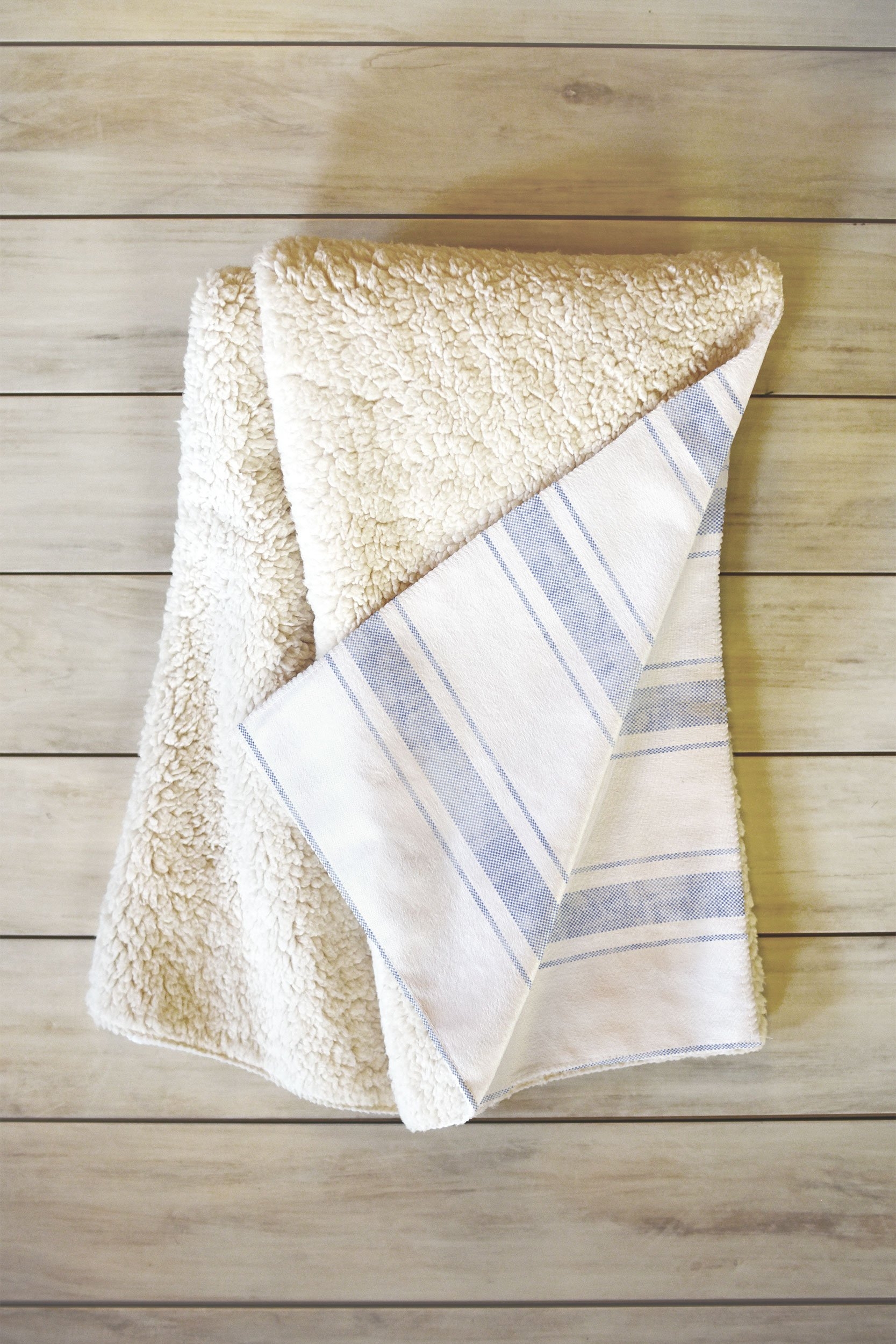 Holli Zollinger AEGEAN BOLD STRIPE Fleece Throw Blanket - Large 80" x 60" - Image 1
